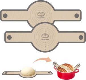 Silicone Bread Sling for Dutch Oven, 2 PCS Non-Stick & Easy Clean Reusable Silicone Bread Baking Mats with Long Handles