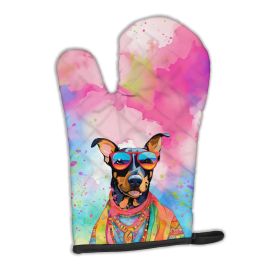 Doberman Pinscher Hippie Dawg Oven Mitt Heat Resistant Thick Oven Mitt for Hot Pans and Oven, Kitchen Mitt Protect Hands, Cooking Baking Glove