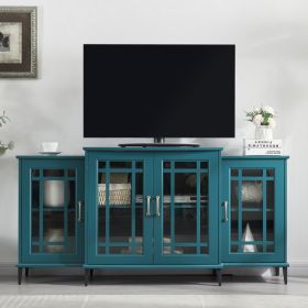 62 TV Stand, Buffet Sideboard Cabinet, Teal Blue (Option: Teal Blue)